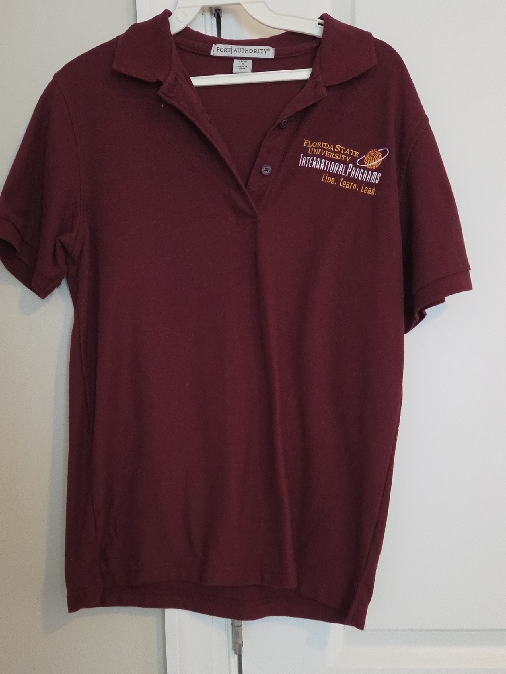 Port Authority Womens Maroon Polo with Gold Embroidery
